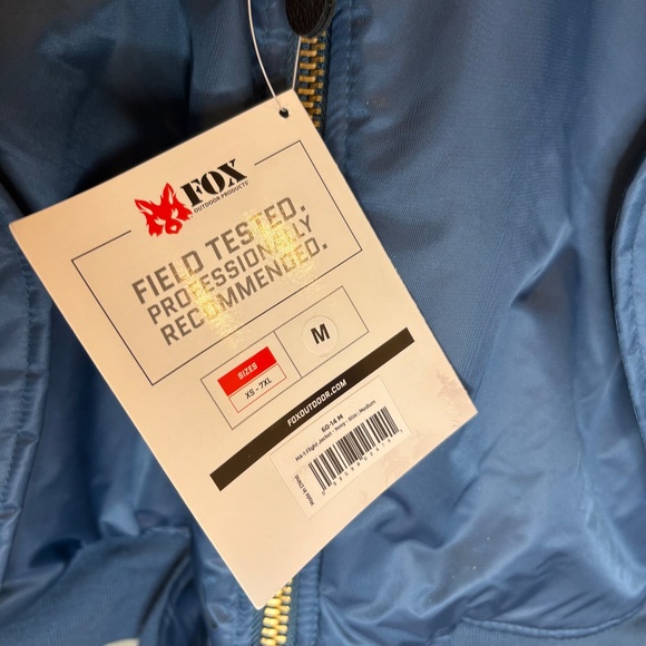 NWT Fox Outdoor MA-1 Reversible Bomber Jacket Men's M Blue/Orange Flight - Picture 4 of 7